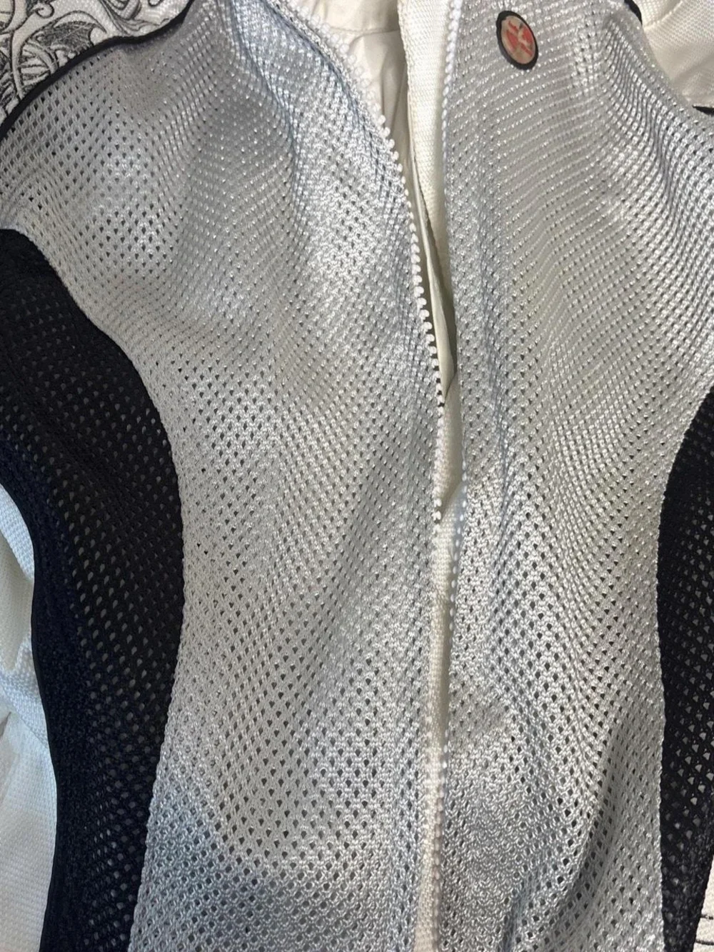 Joe Rocket White and Black Mesh Motorcycle Jacket with Sleeve Art